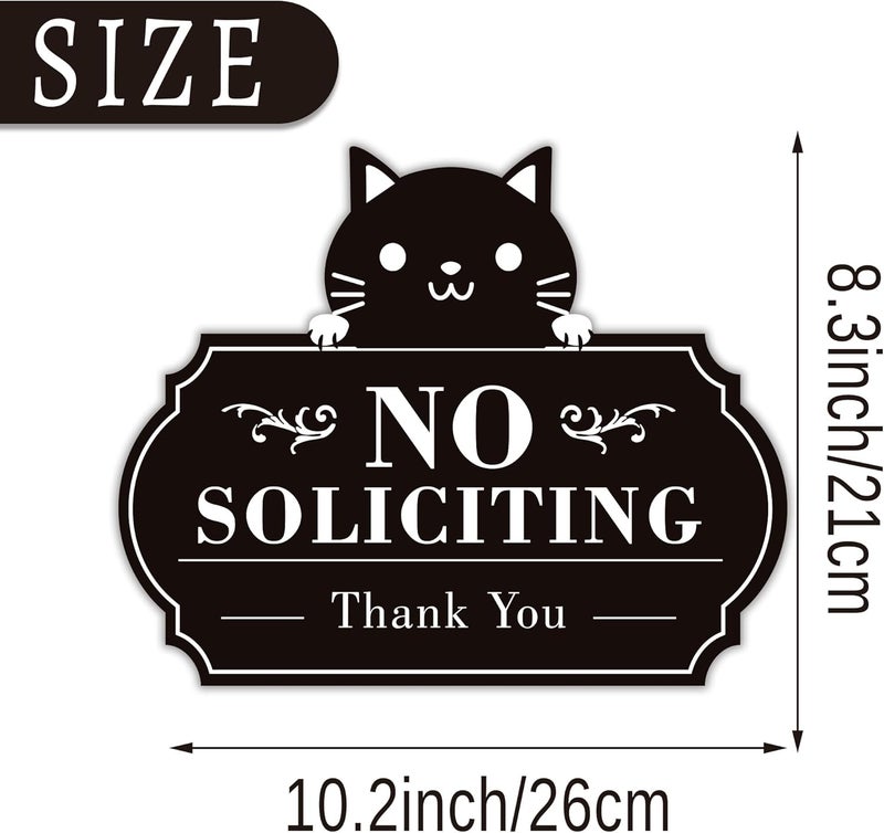 LUHIMO No Soliciting Sign for Front Door，Funny No Soliciting Sticker for House, Home and Business，Self-Adhesive Vinyl No Solicitation Signs for Front Door, Apartments, and Office - Image 2